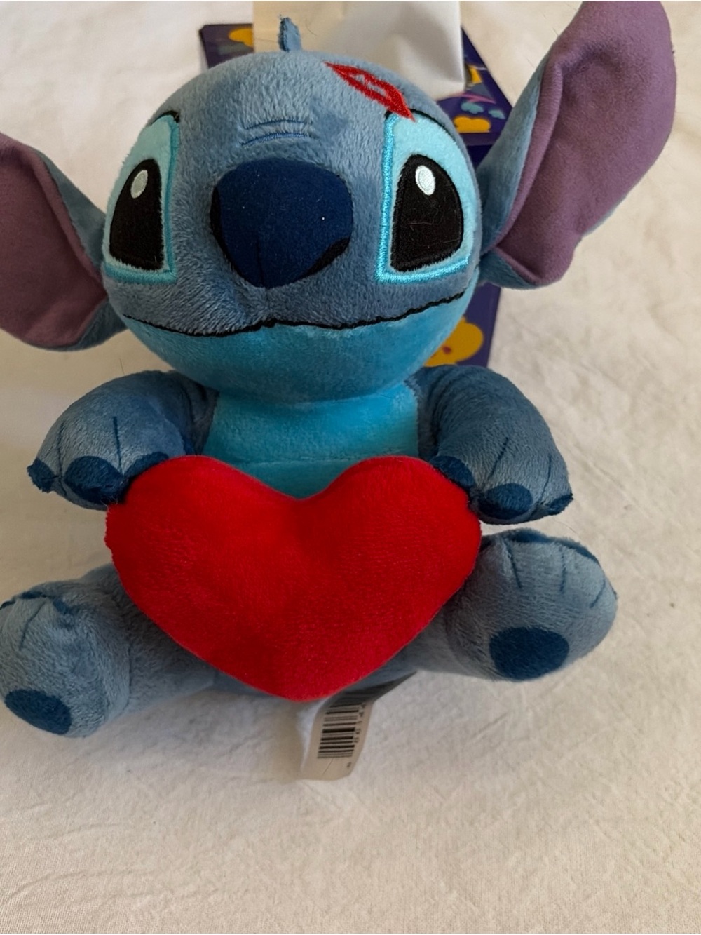 Disney Blue Stitch Plush with Red Heart